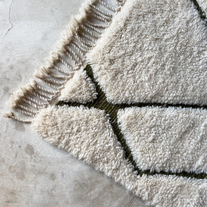 Beni Ouarain Carpet Whtie & Green