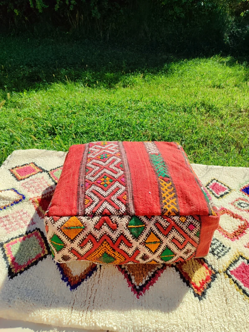 Traditionnal Berber Pouf - Pouf Kilim