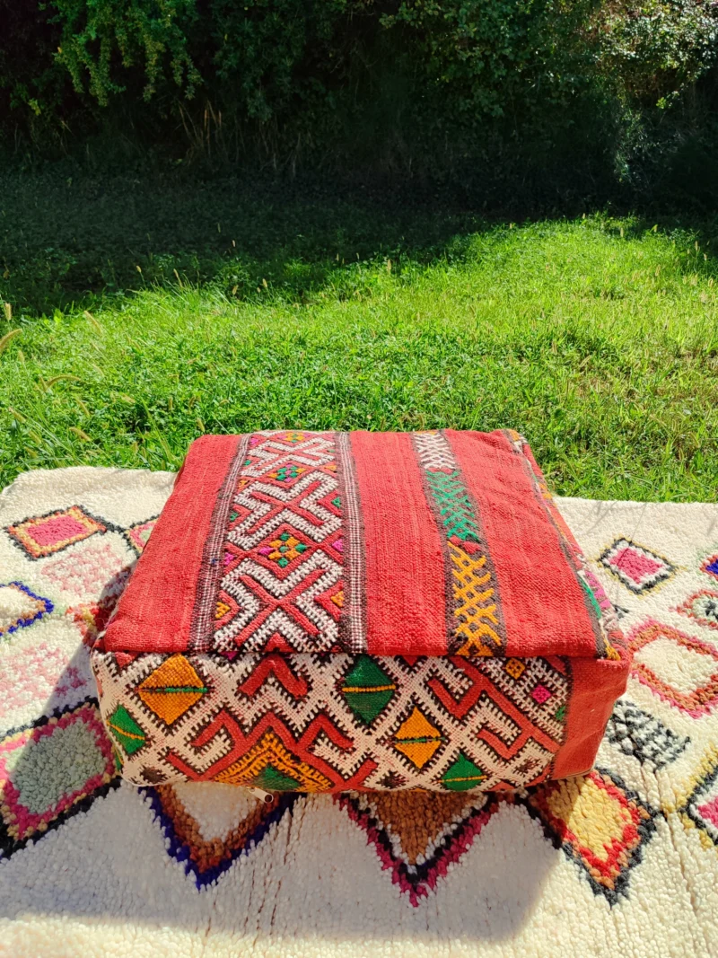 Traditionnal Berber Pouf - Pouf Kilim