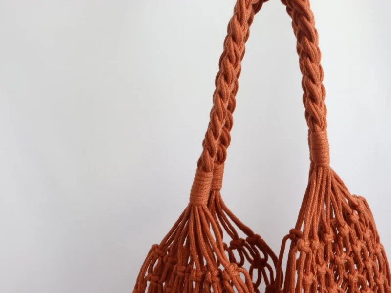 Orange Macrame Handbag