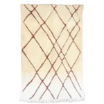 Tapis blc orange 1 Beni Ouarain Carpet Whtie & Orange