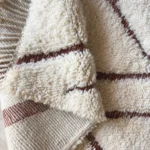 Tapis blc orange 2 Beni Ouarain Carpet Whtie & Orange