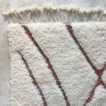 Tapis blc orange 6 Beni Ouarain Carpet Whtie & Orange