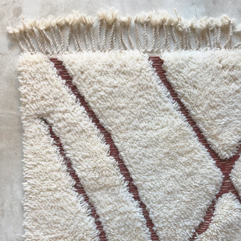 Beni Ouarain Carpet Whtie & Orange