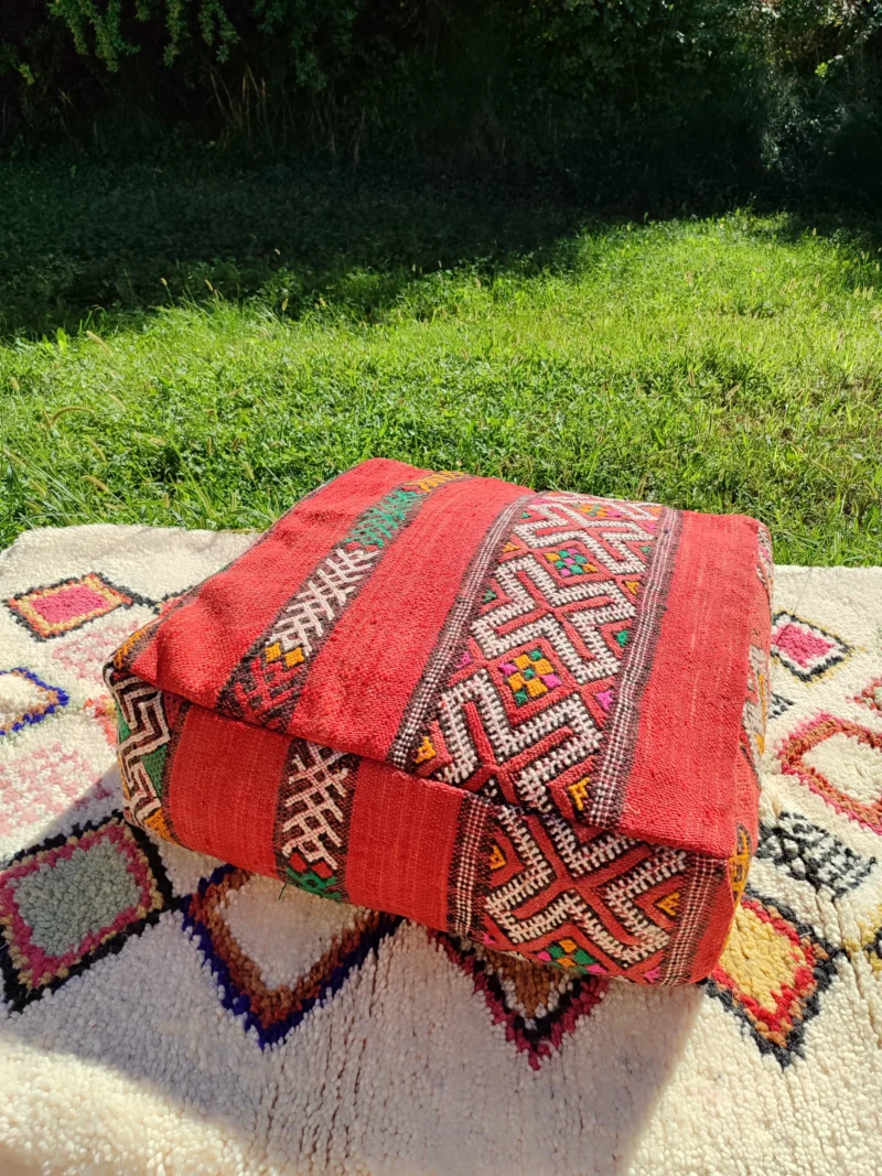 Traditionnal Berber Pouf - Pouf Kilim