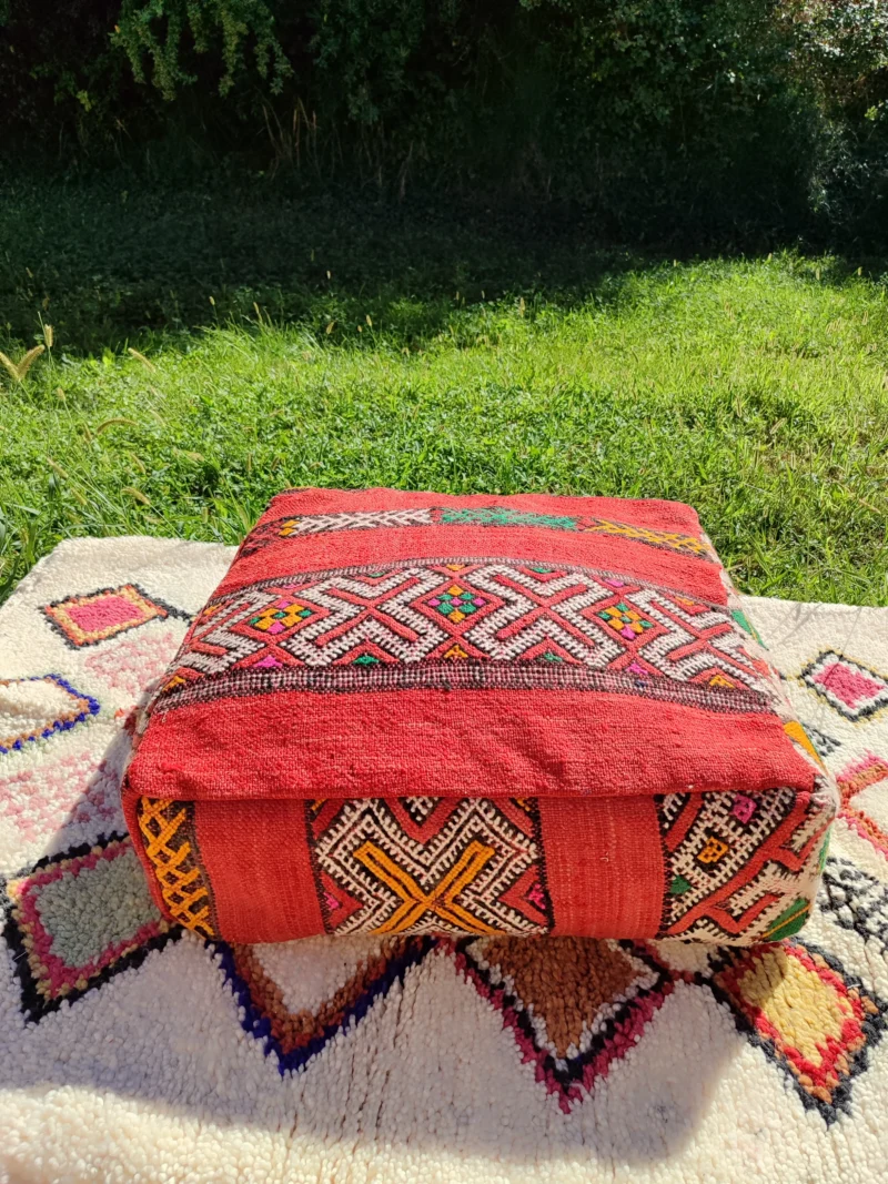 Traditionnal Berber Pouf - Pouf Kilim