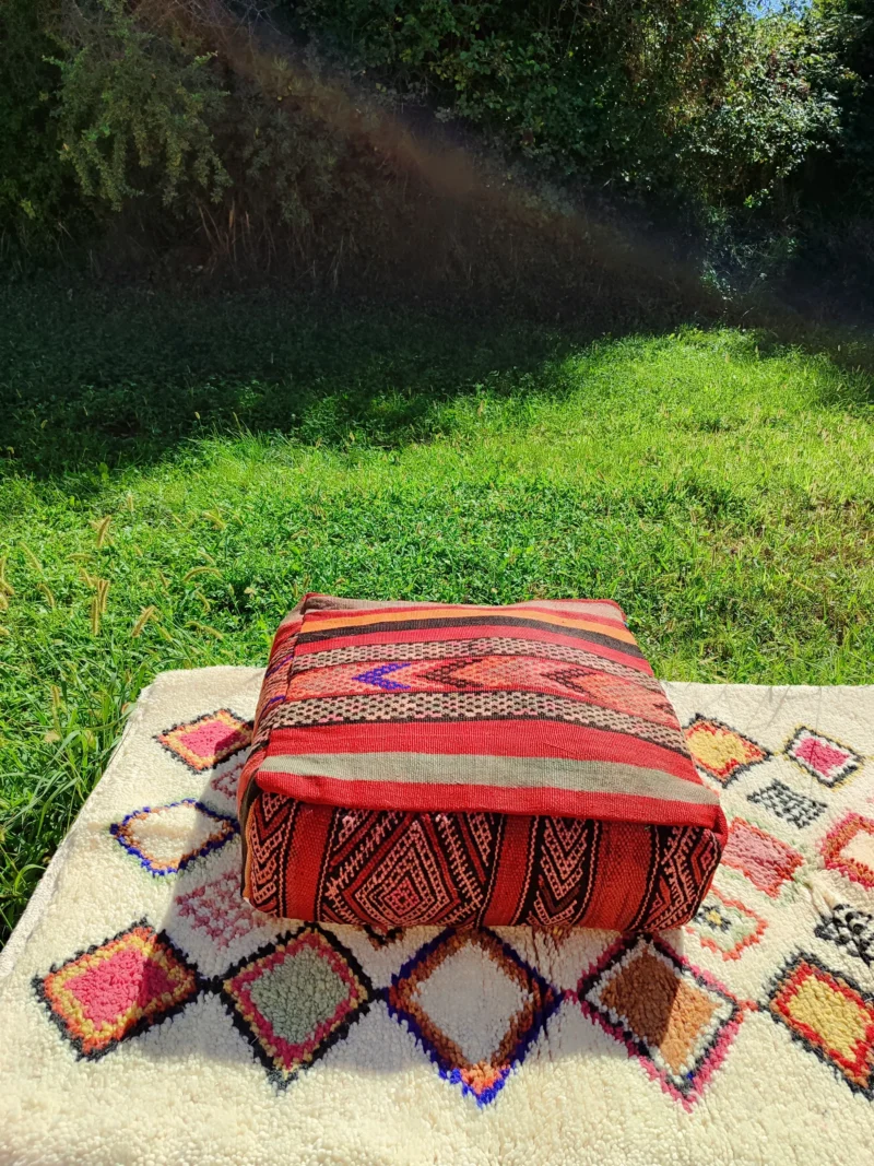 Traditionnal Berber Pouf - Pouf Kilim