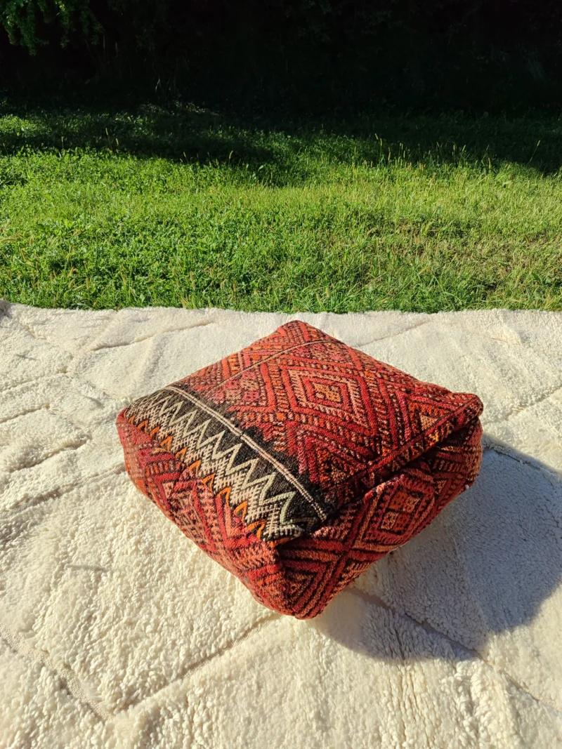 Traditionnal Berber Pouf - Pouf Kilim