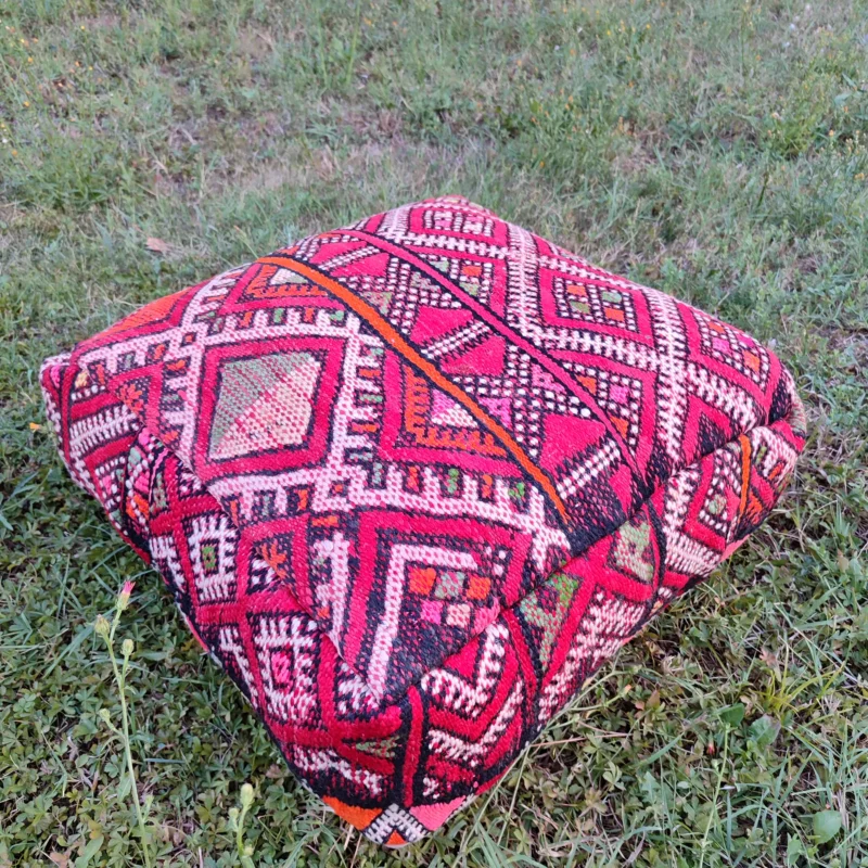 Traditionnal Berber Pouf - Pouf Kilim