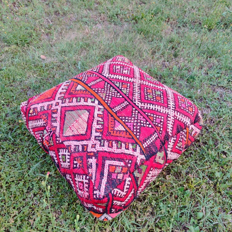 Traditionnal Berber Pouf - Pouf Kilim