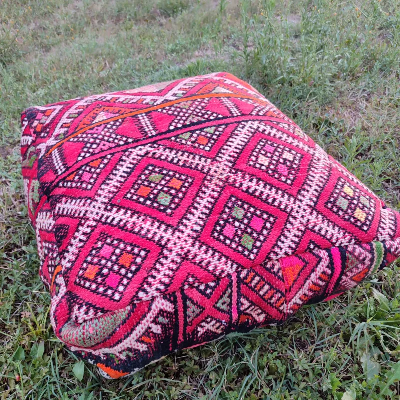 Traditionnal Berber Pouf - Pouf Kilim