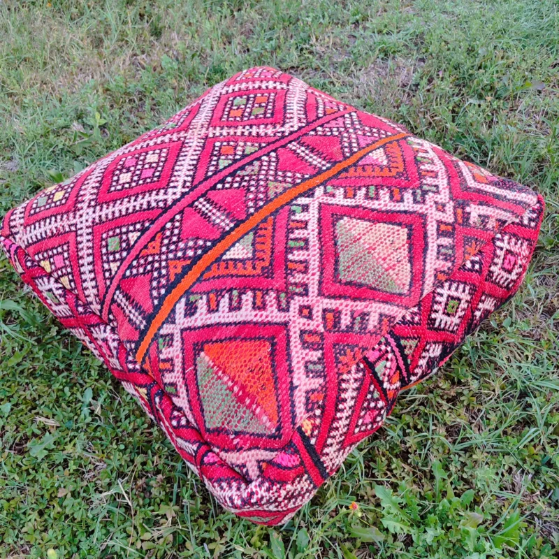 Traditionnal Berber Pouf - Pouf Kilim