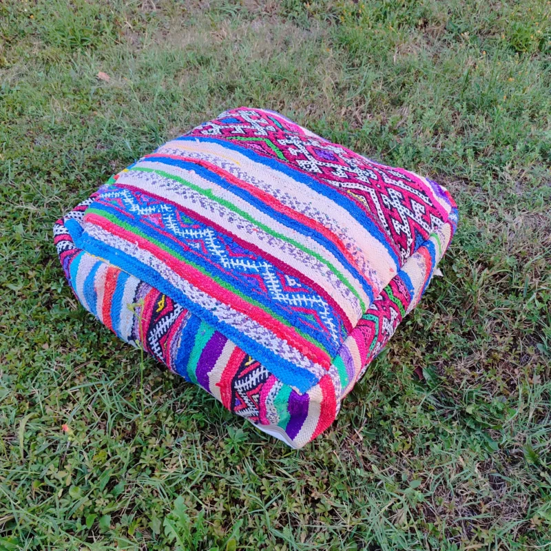 Traditionnal Berber Pouf - Pouf Kilim