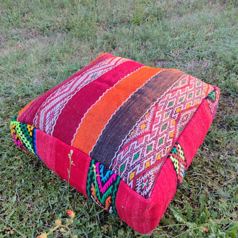 Traditionnal Berber Pouf - Pouf Kilim