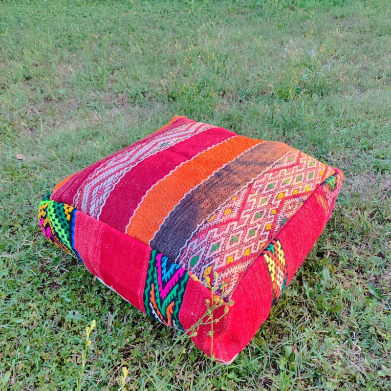 Traditionnal Berber Pouf - Pouf Kilim