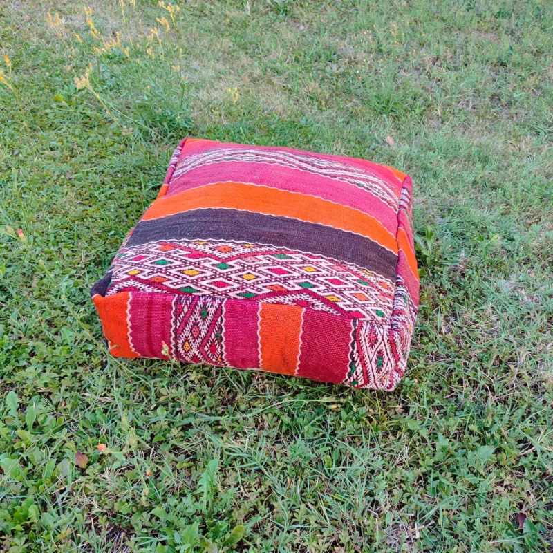 Traditionnal Berber Pouf - Pouf Kilim